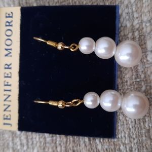 Jennifer Moore drop pearl earrings for pierced ears